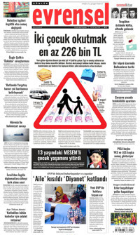 Evrensel Gazetesi Manşeti