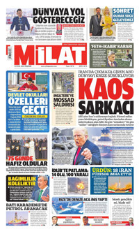 Milat Gazetesi Manşeti