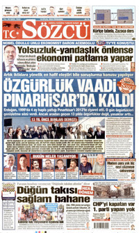 Sözcü Gazetesi Manşeti
