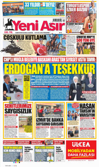 Yeni Asır Gazetesi Manşeti
