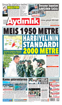 Aydınlık Gazetesi Gazetesi Manşeti