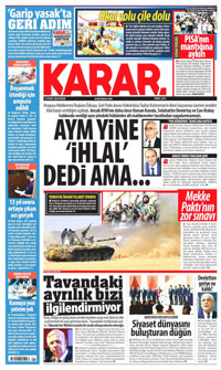 Karar Gazetesi Manşeti
