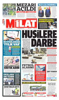 Milat Gazetesi Manşeti