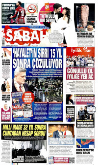 Sabah Gazetesi Manşeti
