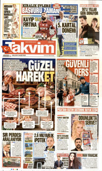 Takvim Gazetesi Manşeti