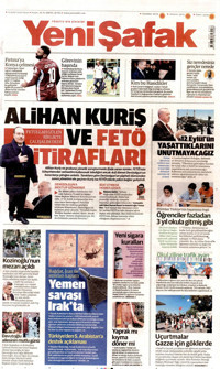Yeni Şafak Gazetesi Manşeti