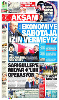 Akşam Gazetesi Manşeti
