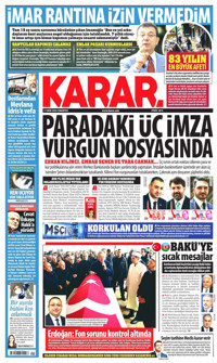 Karar Gazetesi Manşeti