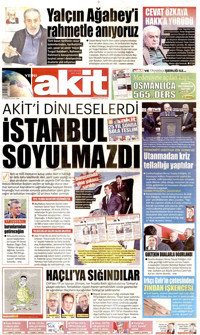 Yeni Akit Gazetesi Manşeti