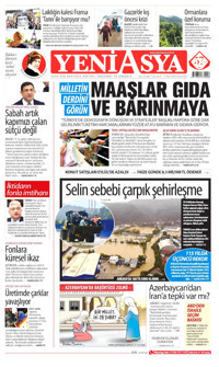Yeni Asya Gazetesi Manşeti