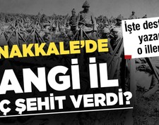 Çanakkale'de hangi il kaç şehit verdi? İşte rakamlar...