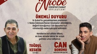 1. Niobe Edebiyat Sanat Söyleşileri iptal edildi!