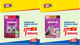 Yaş mamalarda 1 alana 1 bedava veriliyor! ŞOK'tan Whiskas markalı ürünlerde damping