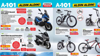 A101'e elektrikli bisiklet, kamp çadırı ve motosiklet geliyor! 3 Temmuz aktüel ürünler kataloğu yayımlandı