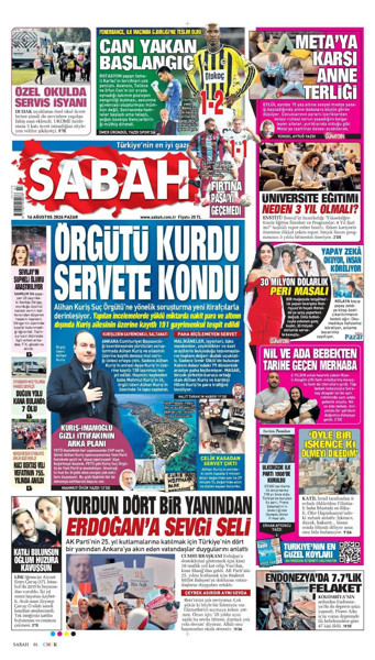 Gazete manşetleri 16 Ağustos Pazar - Resim: 4