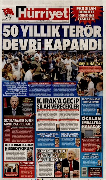 PKK’nın kararını gazeteler nasıl gördü? ‘Bayram havası estirenler’, ‘temkinliler’ ve ‘yokuşa sürenler’ - Resim: 1