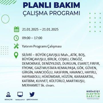 İstanbul'da uzun süreli elektrik kesintisi: 22 ilçe etkileniyor! Beşiktaş, Bahçelievler, Silivri... - Resim: 11