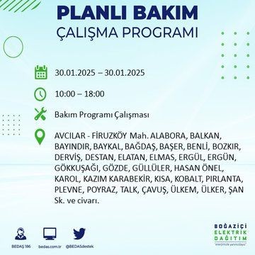 İstanbul'da 20 ilçede elektrikler kesilecek! 30 Ocak 2025 İstanbul'da elektrik kesintileri: Bakırköy, Avcılar, Silivri... - Resim: 71