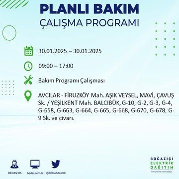 İstanbul'da 20 ilçede elektrikler kesilecek! 30 Ocak 2025 İstanbul'da elektrik kesintileri: Bakırköy, Avcılar, Silivri... - Resim: 68