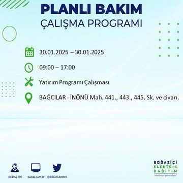 İstanbul'da 20 ilçede elektrikler kesilecek! 30 Ocak 2025 İstanbul'da elektrik kesintileri: Bakırköy, Avcılar, Silivri... - Resim: 65