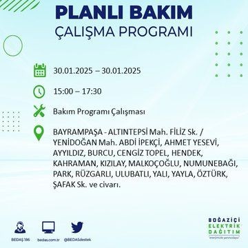 İstanbul'da 20 ilçede elektrikler kesilecek! 30 Ocak 2025 İstanbul'da elektrik kesintileri: Bakırköy, Avcılar, Silivri... - Resim: 51