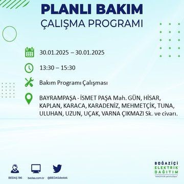 İstanbul'da 20 ilçede elektrikler kesilecek! 30 Ocak 2025 İstanbul'da elektrik kesintileri: Bakırköy, Avcılar, Silivri... - Resim: 52