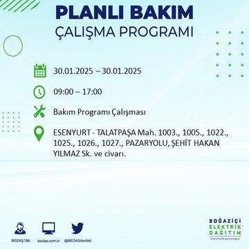 İstanbul'da 20 ilçede elektrikler kesilecek! 30 Ocak 2025 İstanbul'da elektrik kesintileri: Bakırköy, Avcılar, Silivri... - Resim: 36