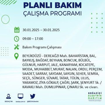 İstanbul'da 20 ilçede elektrikler kesilecek! 30 Ocak 2025 İstanbul'da elektrik kesintileri: Bakırköy, Avcılar, Silivri... - Resim: 42