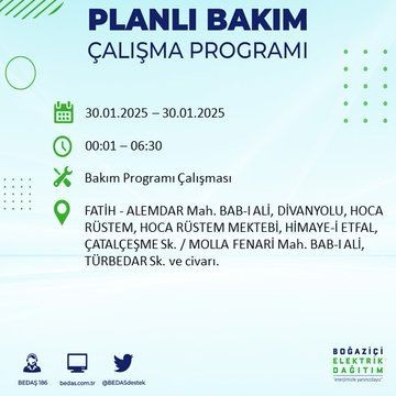 İstanbul'da 20 ilçede elektrikler kesilecek! 30 Ocak 2025 İstanbul'da elektrik kesintileri: Bakırköy, Avcılar, Silivri... - Resim: 29