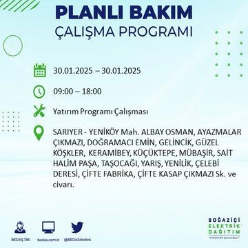 İstanbul'da 20 ilçede elektrikler kesilecek! 30 Ocak 2025 İstanbul'da elektrik kesintileri: Bakırköy, Avcılar, Silivri... - Resim: 14