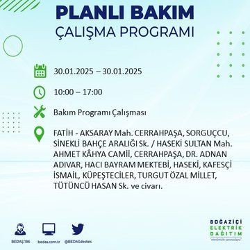 İstanbul'da 20 ilçede elektrikler kesilecek! 30 Ocak 2025 İstanbul'da elektrik kesintileri: Bakırköy, Avcılar, Silivri... - Resim: 25