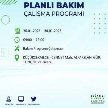 İstanbul'da 20 ilçede elektrikler kesilecek! 30 Ocak 2025 İstanbul'da elektrik kesintileri: Bakırköy, Avcılar, Silivri... - Resim: 18