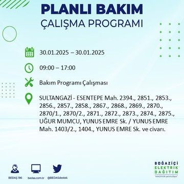 İstanbul'da 20 ilçede elektrikler kesilecek! 30 Ocak 2025 İstanbul'da elektrik kesintileri: Bakırköy, Avcılar, Silivri... - Resim: 3