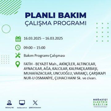 O ilçeler dikkat: Elektrik uzun süre gelmeyecek! Silivri, Fatih, Esenyurt... - Resim: 6