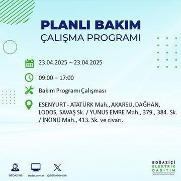 23 Nisan için o ilçeler uyarıldı! İstanbul'da 6 ilçede elektrik kesintisi yaşanacak! - Resim: 4