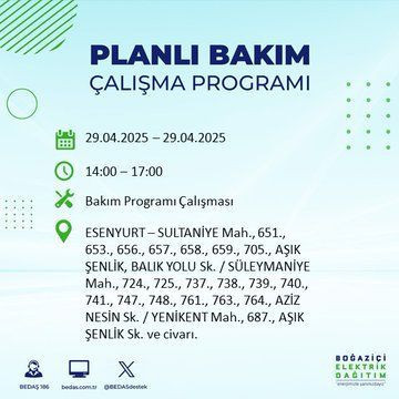 22 ilçe etkileniyor: Silivri, Sarıyer, Esenler... İstanbul'da uzun süreli elektrik kesintisi yaşanacak! 29 Nisan Salı elektrik kesintileri listesi - Resim: 33