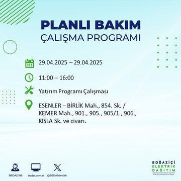 22 ilçe etkileniyor: Silivri, Sarıyer, Esenler... İstanbul'da uzun süreli elektrik kesintisi yaşanacak! 29 Nisan Salı elektrik kesintileri listesi - Resim: 26