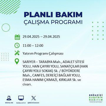 22 ilçe etkileniyor: Silivri, Sarıyer, Esenler... İstanbul'da uzun süreli elektrik kesintisi yaşanacak! 29 Nisan Salı elektrik kesintileri listesi - Resim: 66