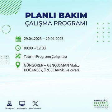 22 ilçe etkileniyor: Silivri, Sarıyer, Esenler... İstanbul'da uzun süreli elektrik kesintisi yaşanacak! 29 Nisan Salı elektrik kesintileri listesi - Resim: 54