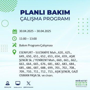 İstanbul'da uzun süreli elektrik kesintisi yaşanacak! 30 Nisan Çarşamba elektrik kesintileri listesi - Resim: 30