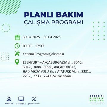 İstanbul'da uzun süreli elektrik kesintisi yaşanacak! 30 Nisan Çarşamba elektrik kesintileri listesi - Resim: 29