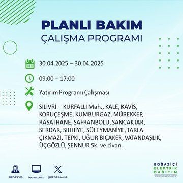 İstanbul'da uzun süreli elektrik kesintisi yaşanacak! 30 Nisan Çarşamba elektrik kesintileri listesi - Resim: 62