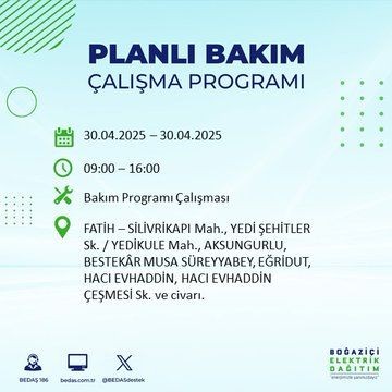 İstanbul'da uzun süreli elektrik kesintisi yaşanacak! 30 Nisan Çarşamba elektrik kesintileri listesi - Resim: 38