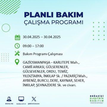 İstanbul'da uzun süreli elektrik kesintisi yaşanacak! 30 Nisan Çarşamba elektrik kesintileri listesi - Resim: 40