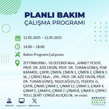 İstanbul'da o ilçeler karanlığa gömülecek! 12 Mayıs Pazartesi elektrik kesintileri listesi - Resim: 60