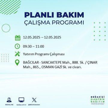 İstanbul'da o ilçeler karanlığa gömülecek! 12 Mayıs Pazartesi elektrik kesintileri listesi - Resim: 5