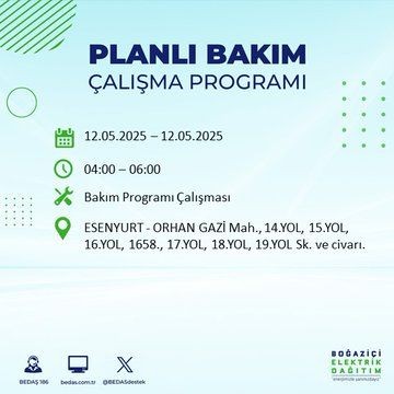 İstanbul'da o ilçeler karanlığa gömülecek! 12 Mayıs Pazartesi elektrik kesintileri listesi - Resim: 31