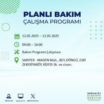 İstanbul'da o ilçeler karanlığa gömülecek! 12 Mayıs Pazartesi elektrik kesintileri listesi - Resim: 49
