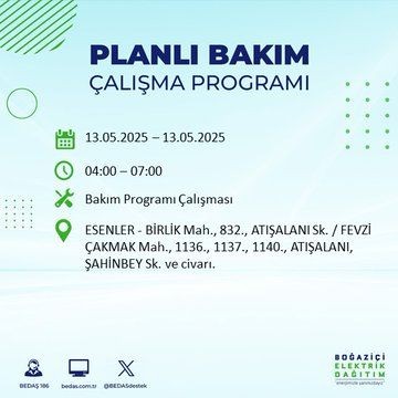 İstanbul'da uzun süreli elektrik kesintisi yaşanacak! 13 Mayıs Salı elektrik kesintileri listesi: Silivri, Çatalca, Esenyurt - Resim: 37