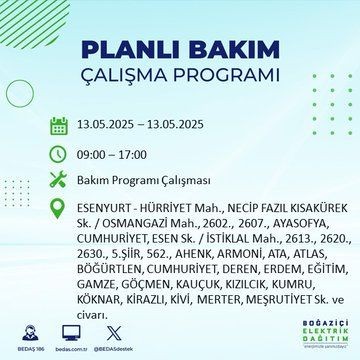 İstanbul'da uzun süreli elektrik kesintisi yaşanacak! 13 Mayıs Salı elektrik kesintileri listesi: Silivri, Çatalca, Esenyurt - Resim: 41